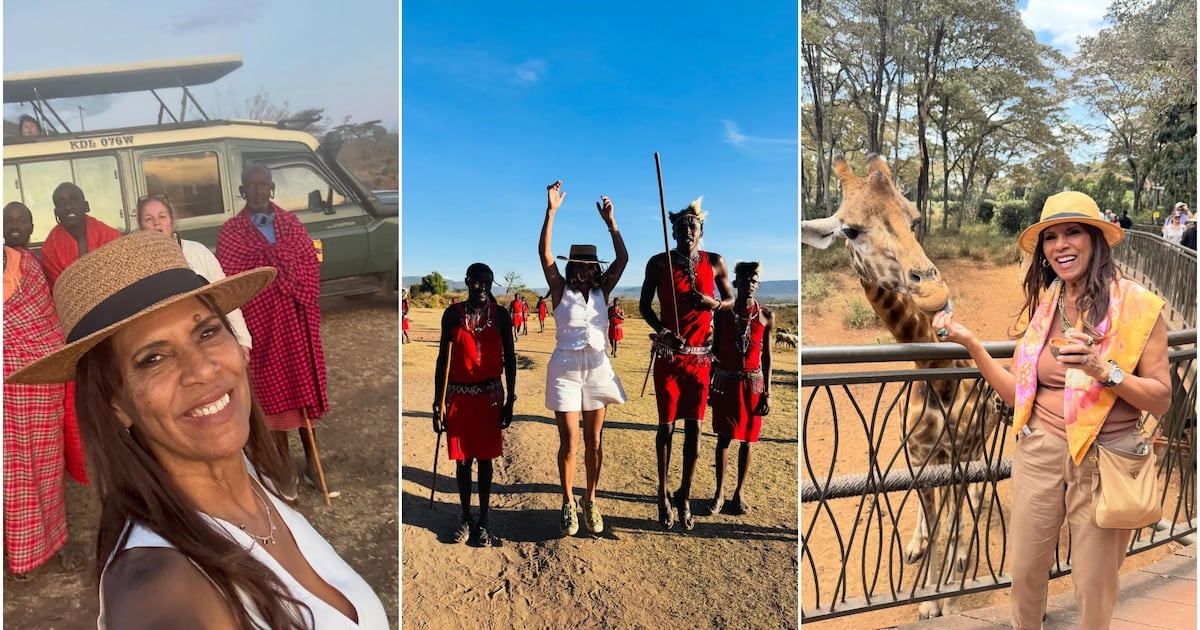 Anamá Ferreira volvió de África con la selfie más cara de su vida: una jirafa de Rothschild de fondo